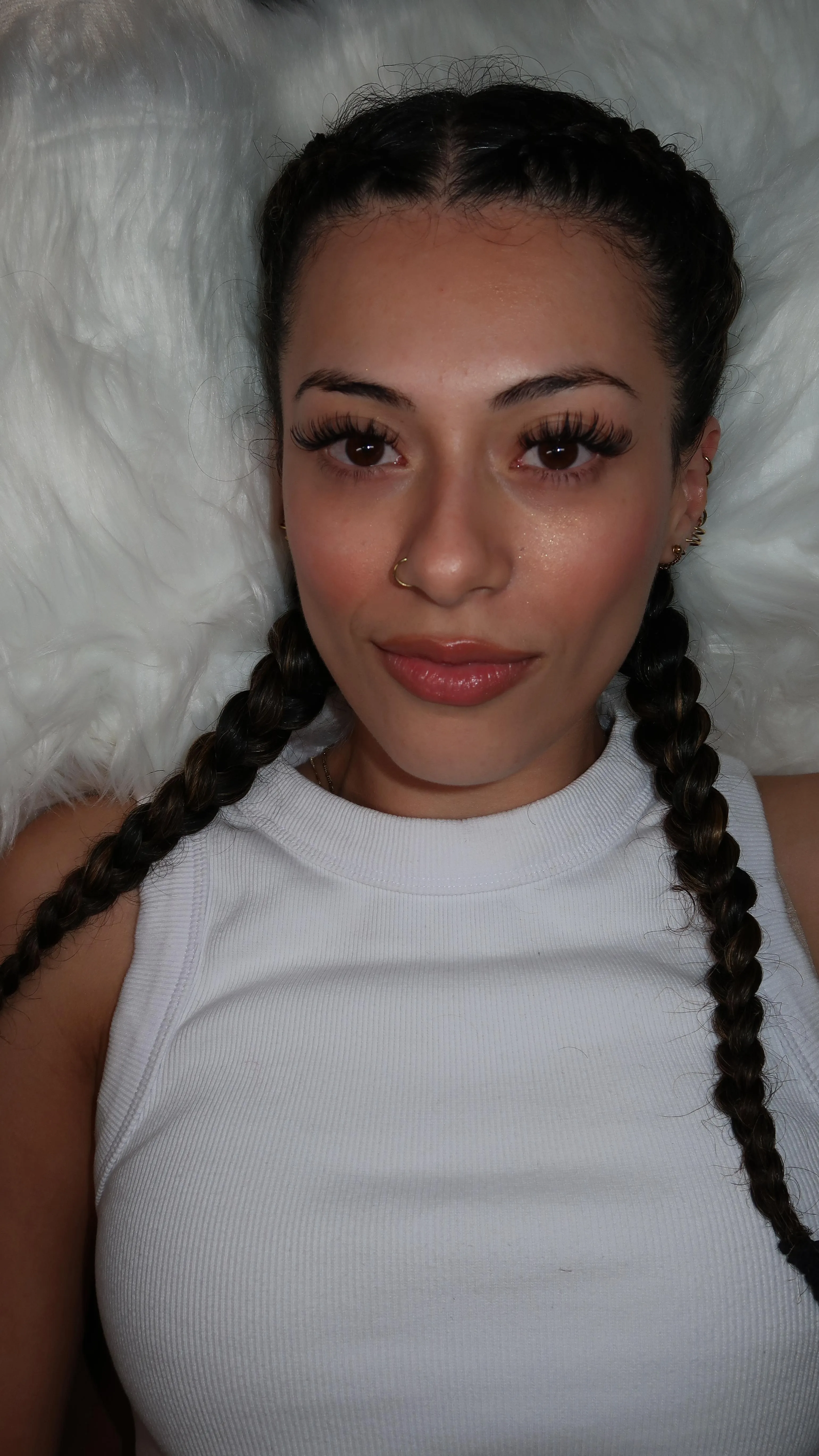 Lash lift and curl, full face, dark hair, both eyes